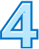 A digital graphic of a bright blue number four