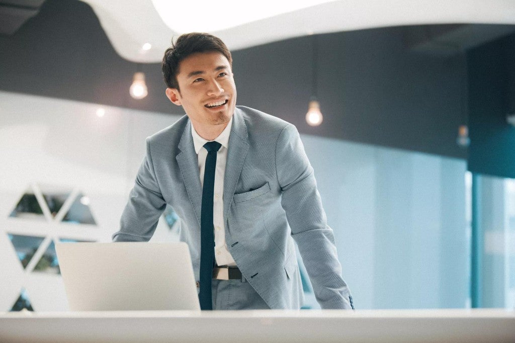 A man working in an office.